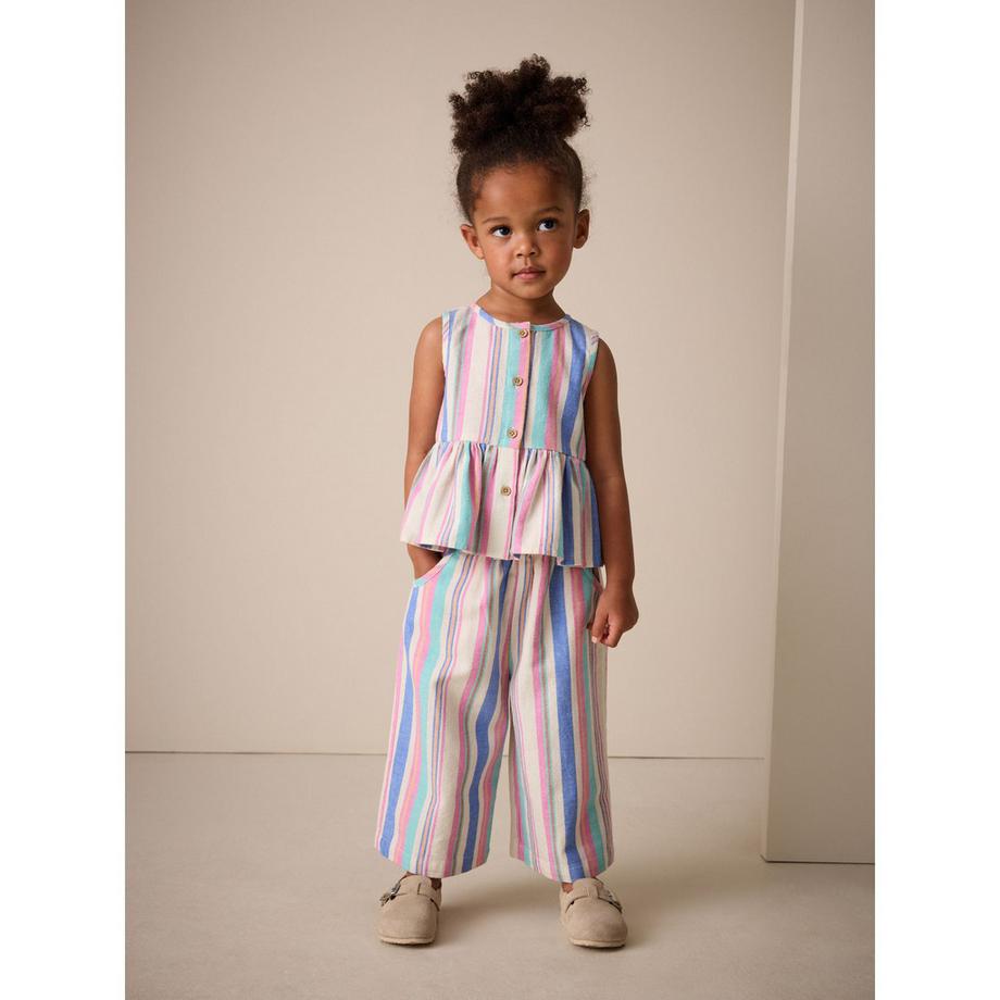 Next Ensemble haut peplum rayé et pantalon large  