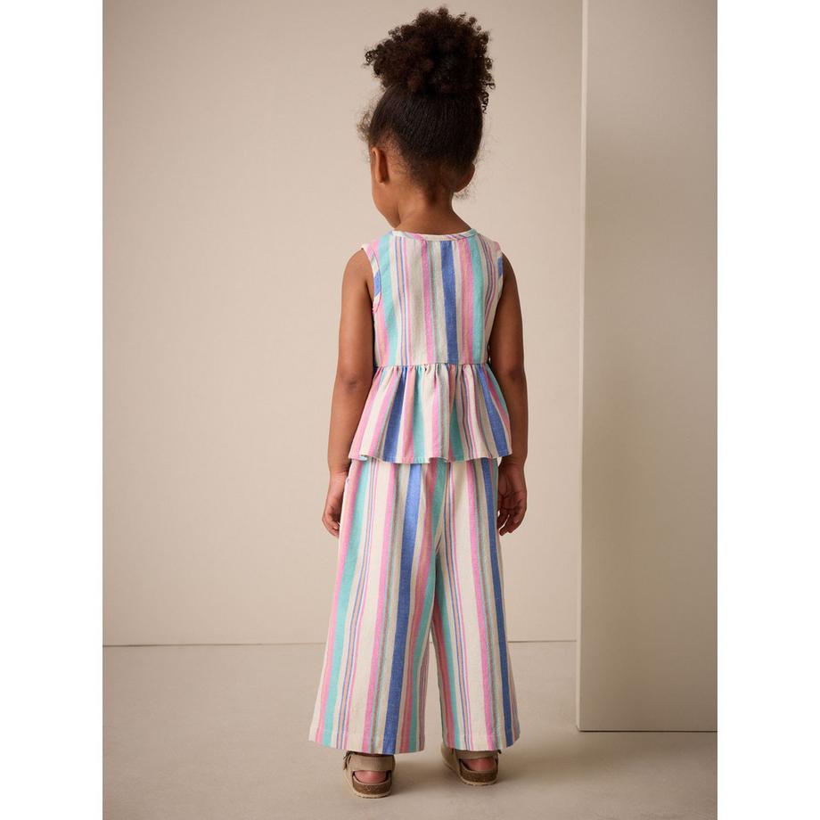 Next Ensemble haut peplum rayé et pantalon large  