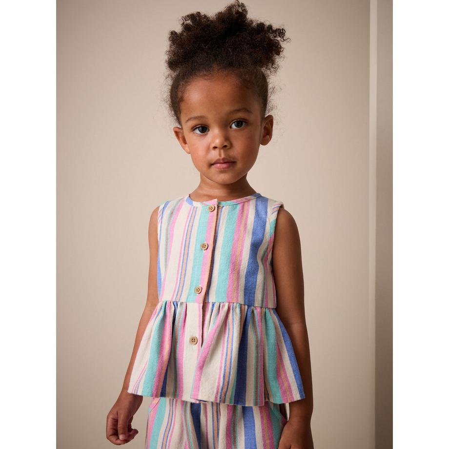 Next Ensemble haut peplum rayé et pantalon large  