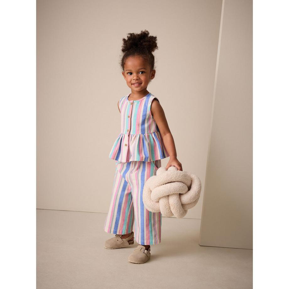 Next Ensemble haut peplum rayé et pantalon large  