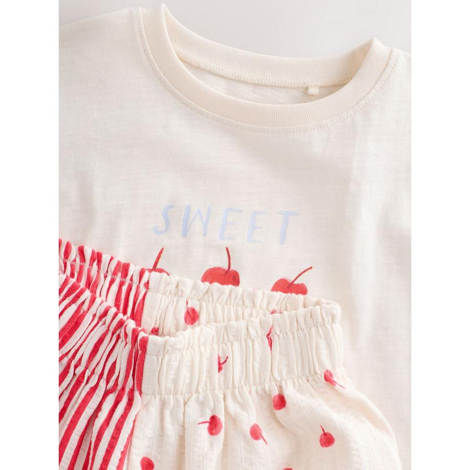Next Set shorts stampa ciliegie e righe  