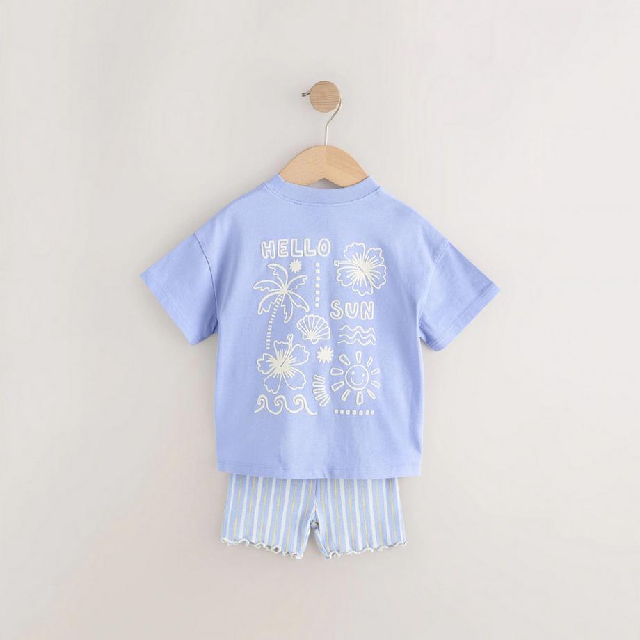 Next T-Shirt und gestreifte Shorts Set  