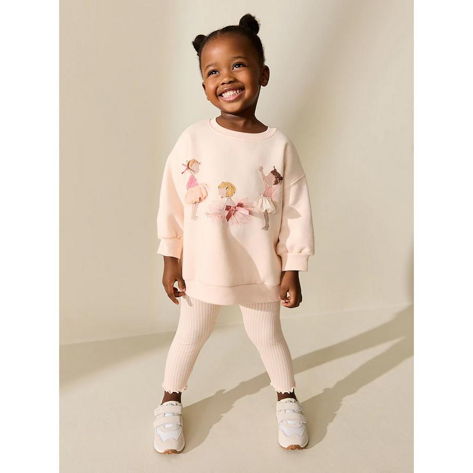 Next Felpa Leggings Set Stampa Ballerina  
