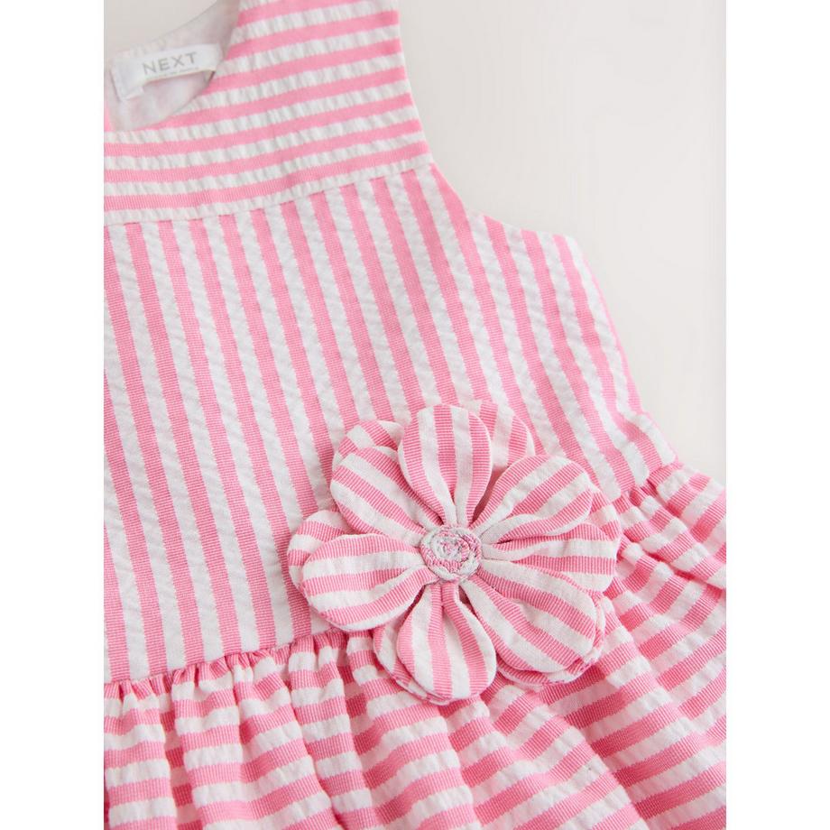 Next Gestreiftes ärmelloses Kleid mit Blumendetail  