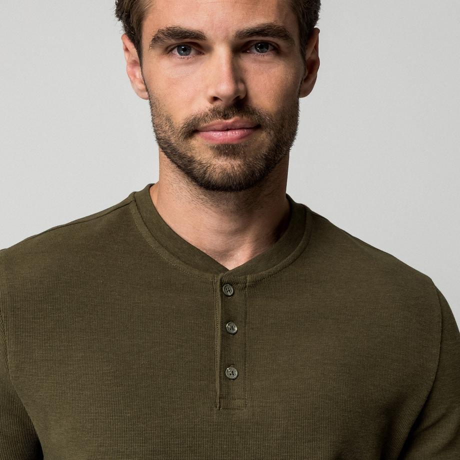 Manor Man T-shirt à manches longues Henley  
