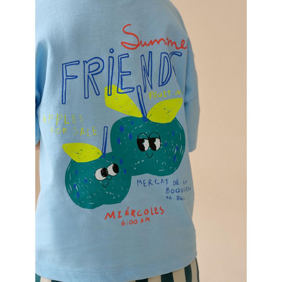 Next Set T-shirt Mercato della Frutta e Pantaloncini a Righe  