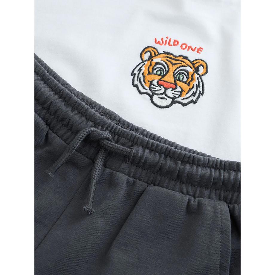 Next Set T-shirt e pantaloncini stampa tigre  