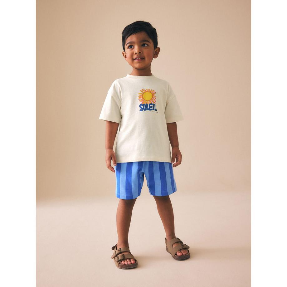 Next T-Shirt und gestreifte Shorts Set  