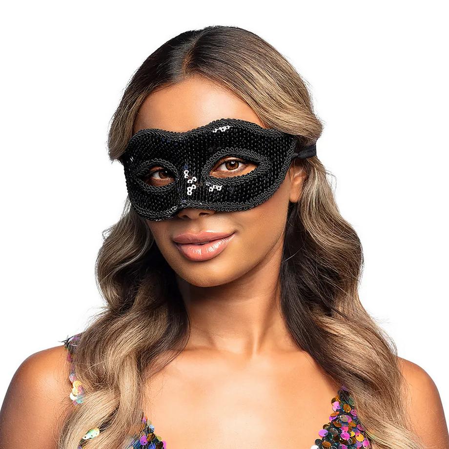 Maschera occhi glitter nera