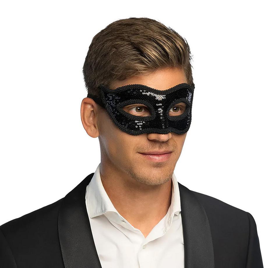 BOLAND  Maschera occhi glitter nera 