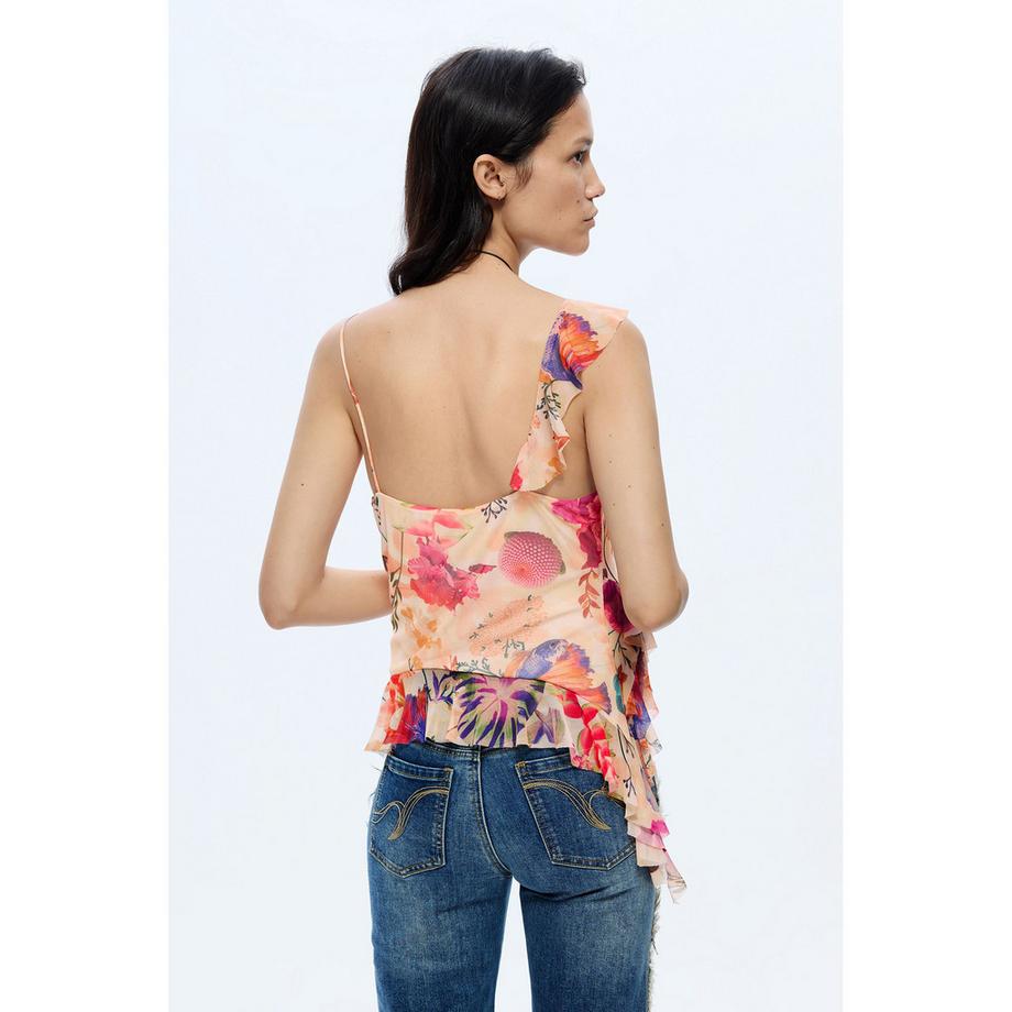 Desigual Top Camisole à Volants Imprimé Floral  