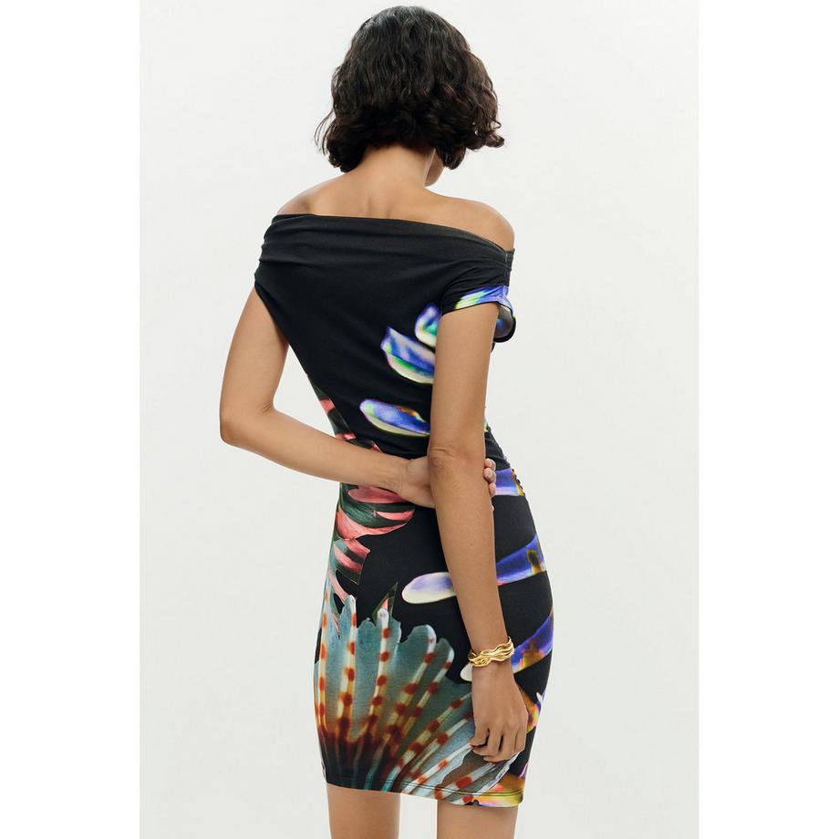 Desigual Robe Courte Épaules Dénudées  