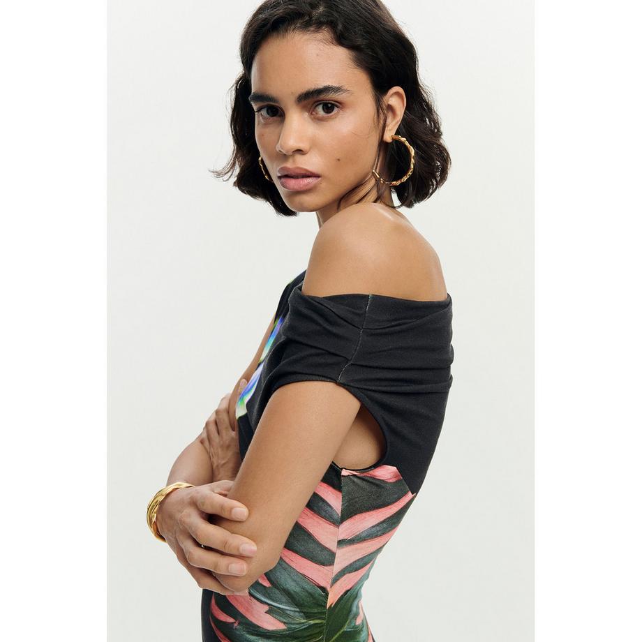 Desigual Robe Courte Épaules Dénudées  