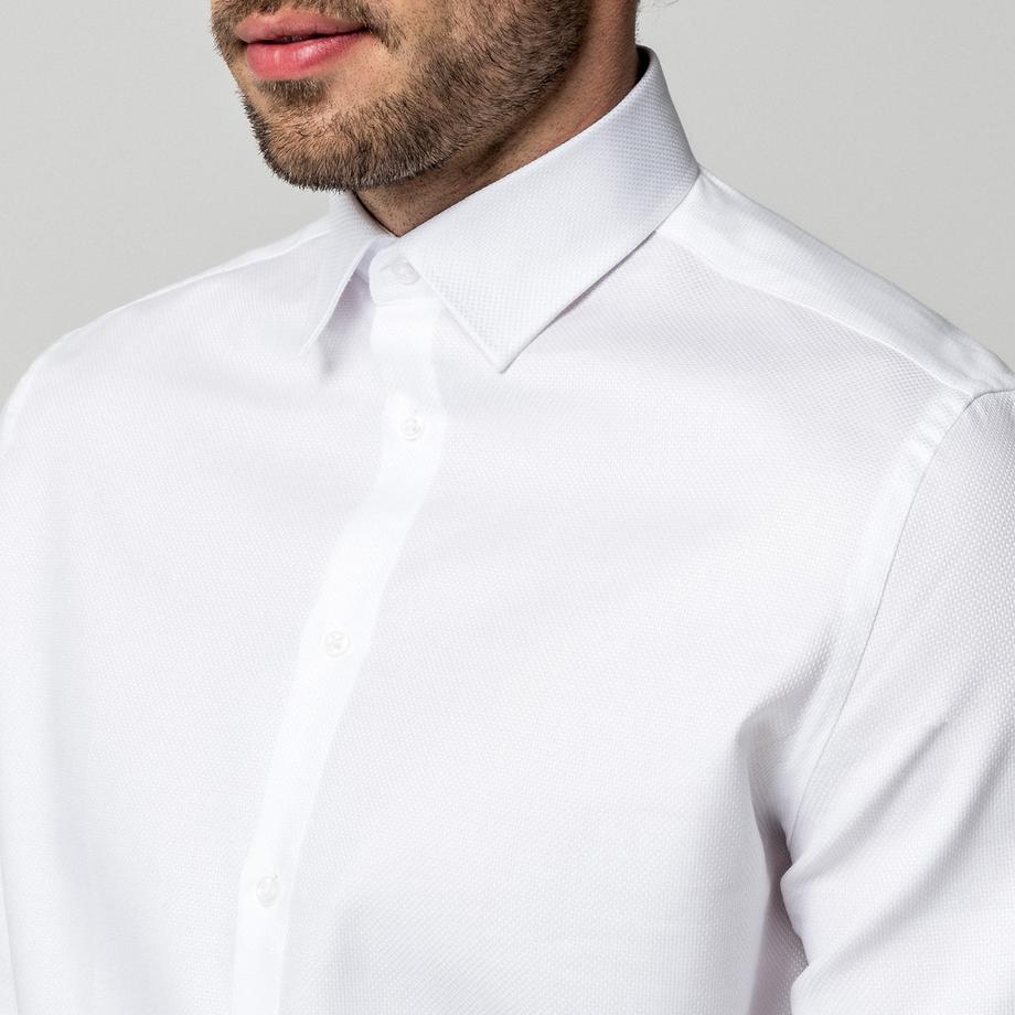 Manor Man Manor Man Chemise à Manches Longues avec Motif Micro  