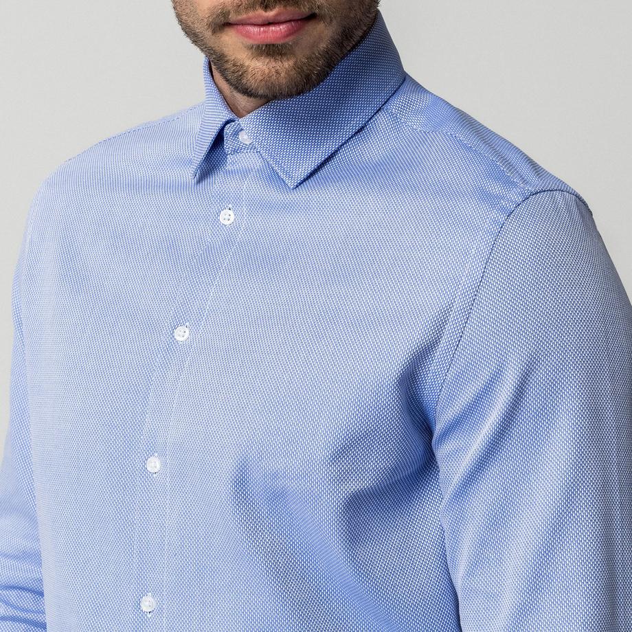 Manor Man Manor Man Chemise à Manches Longues avec Motif Micro  