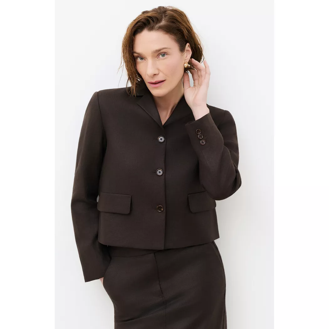 Caroll - Leinenblazer, Regular Fit, für Damen, Schwarz, Größe 42
