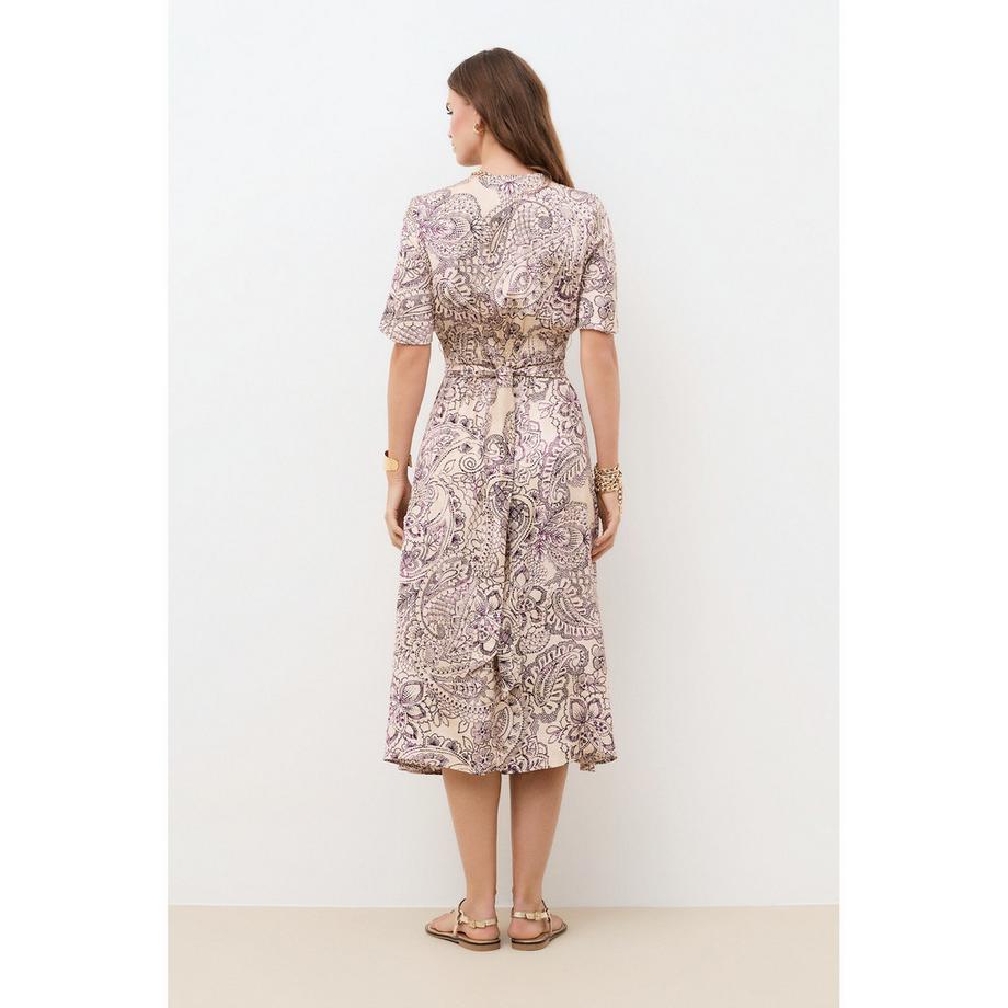 Caroll Robe Midi Imprimée Col V  