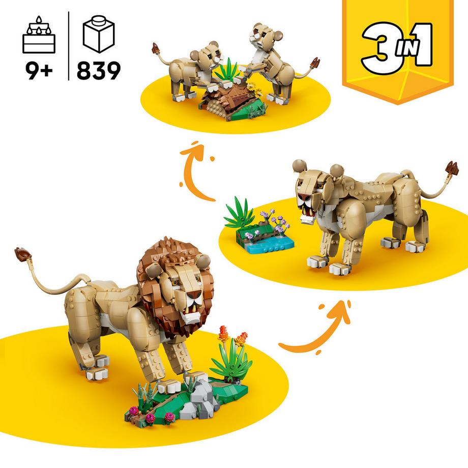 LEGO®  31386 Animaux sauvages : le lion majestueux 