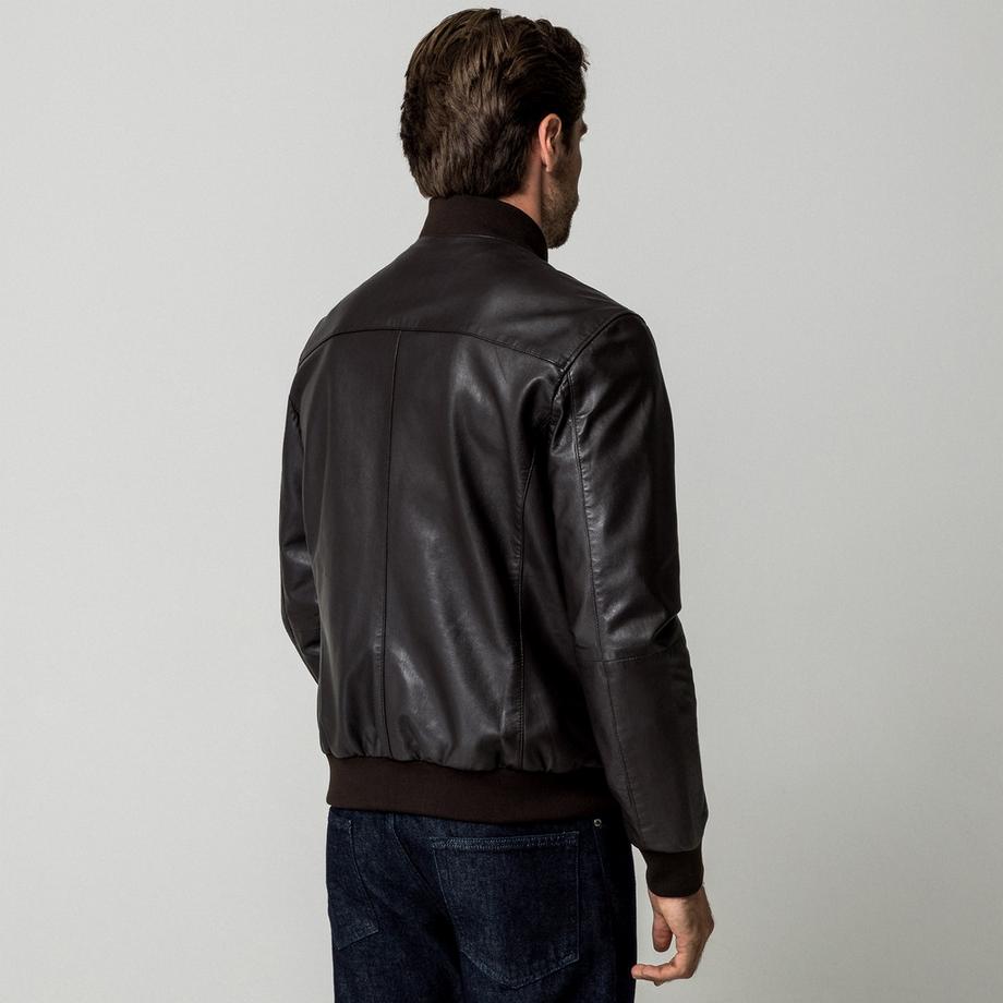 Manor Man Veste bomber en cuir  
