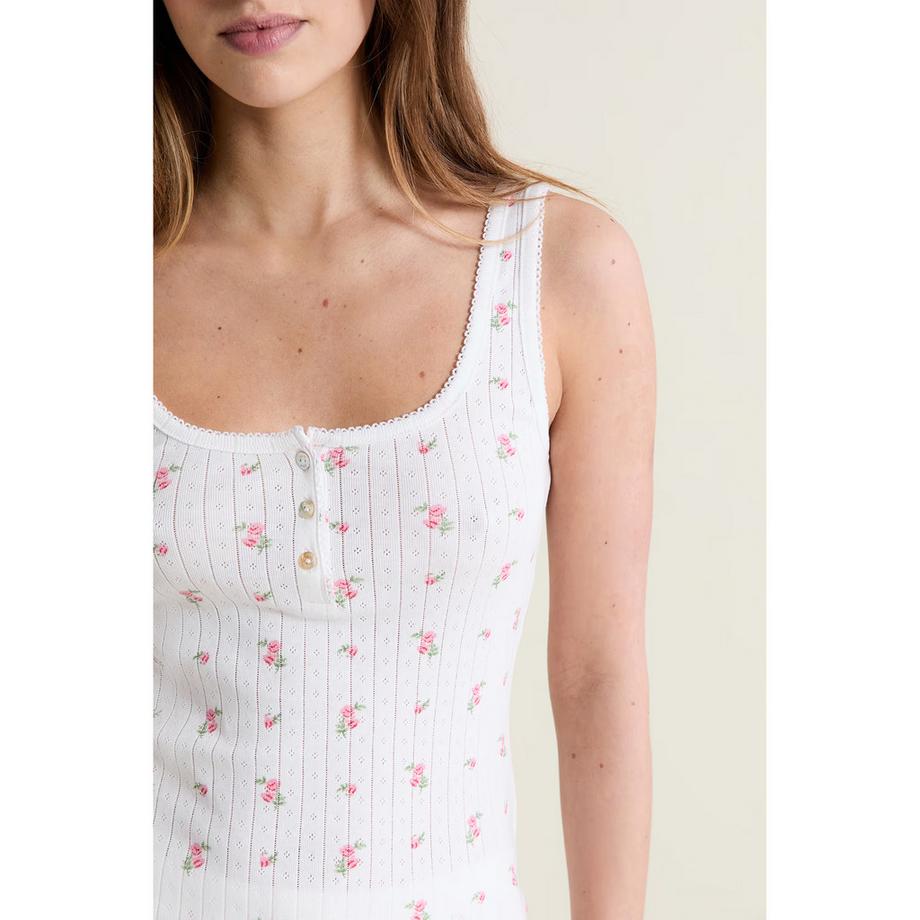 Etam Débardeur côtelé avec patte de boutonnage  