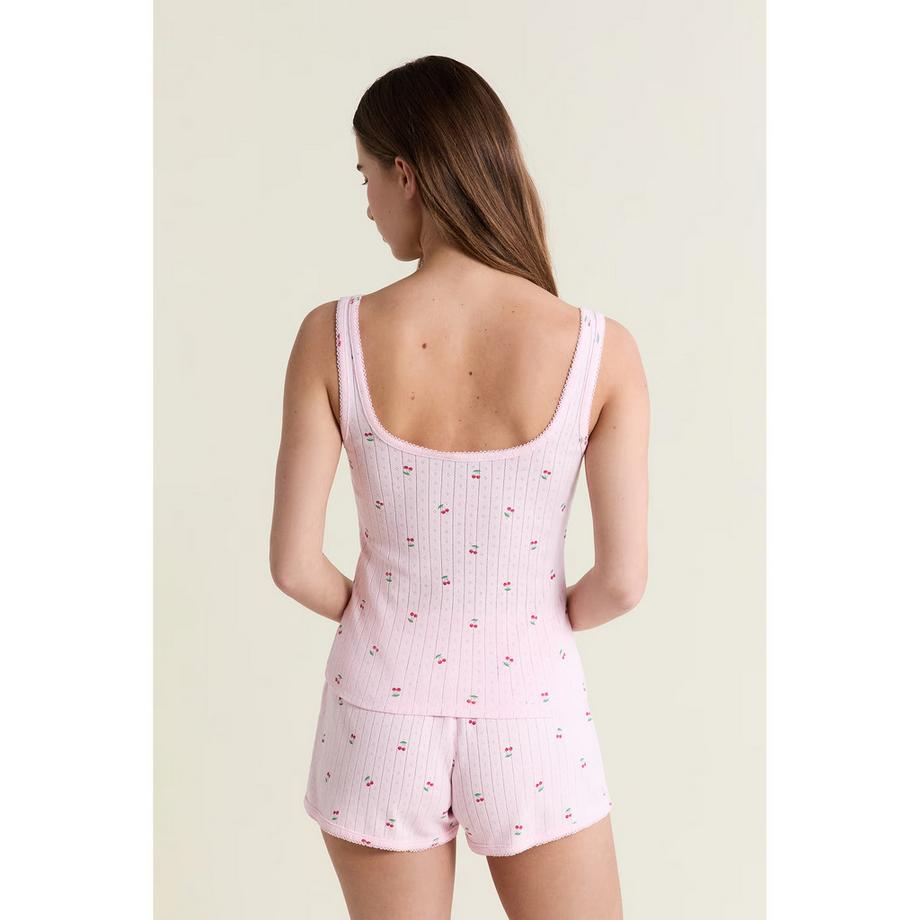 Etam Débardeur côtelé avec patte de boutonnage  