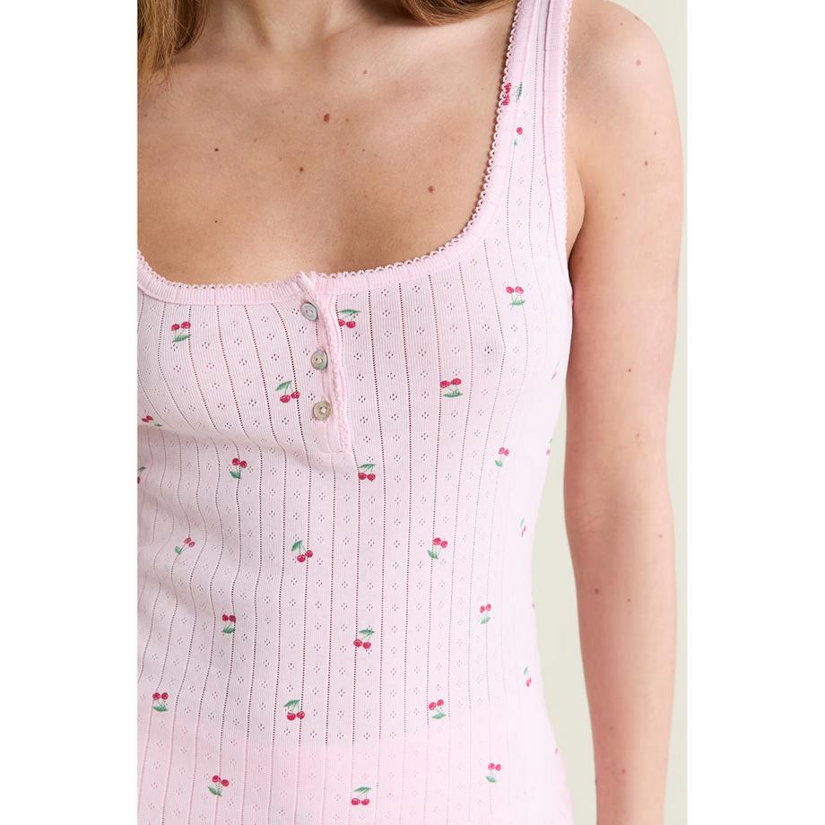 Etam Débardeur côtelé avec patte de boutonnage  