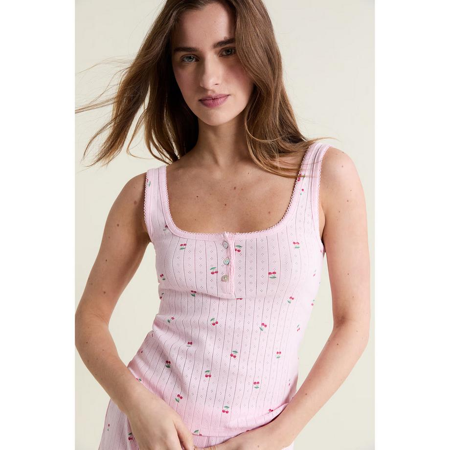 Etam Débardeur côtelé avec patte de boutonnage  