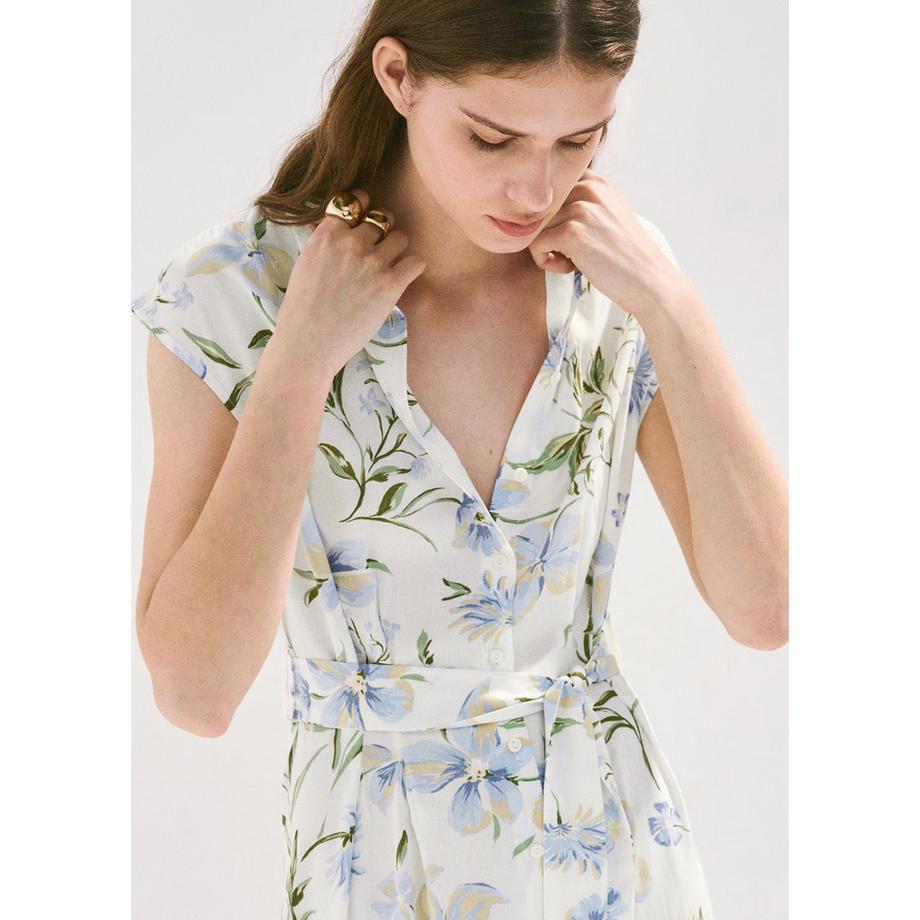 MANGO APPLE2 Geblümtes Midi Hemdblusenkleid  