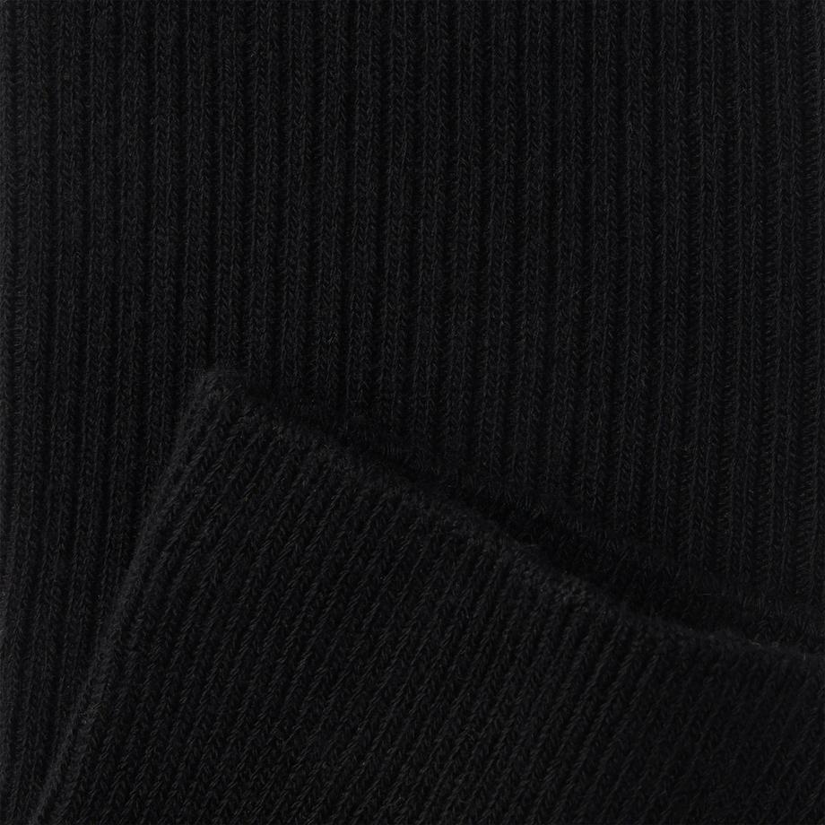 von Jungfeld Fine Ribbed A Black Chaussettes Hauteur Mollet  