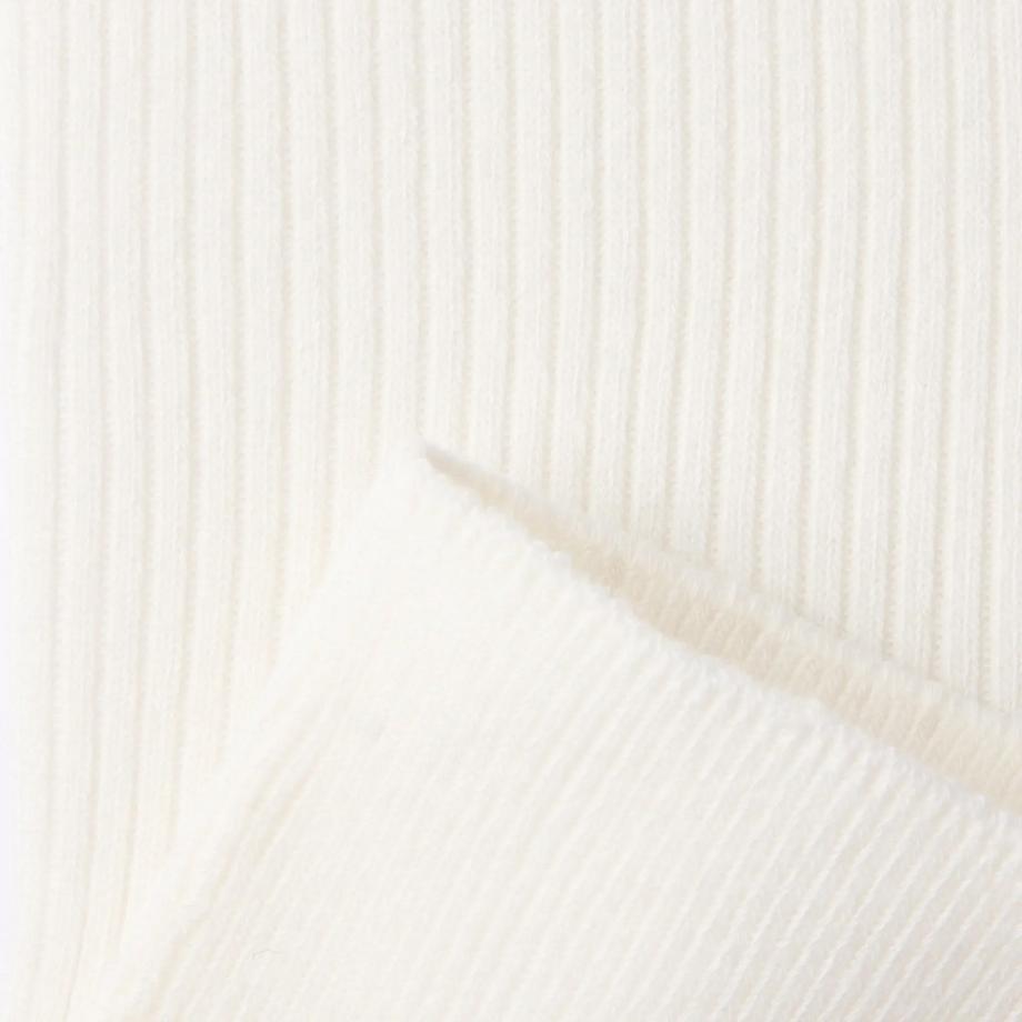 von Jungfeld Fine Ribbed A white Chaussettes hauteur mollet  