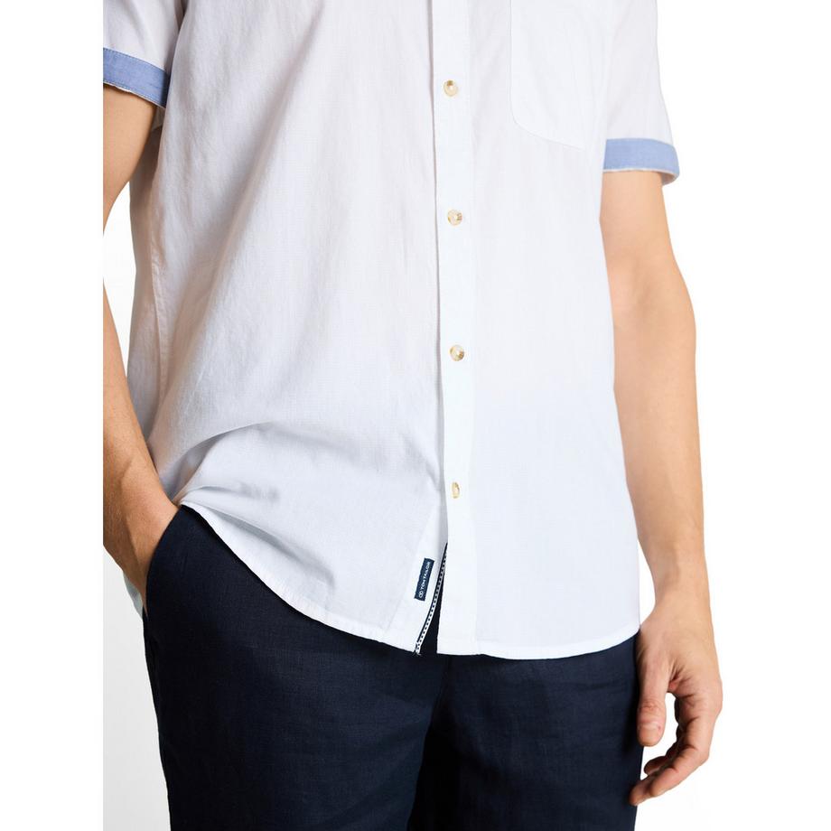 TOM TAILOR Camicia Button Down a Maniche Corte  
