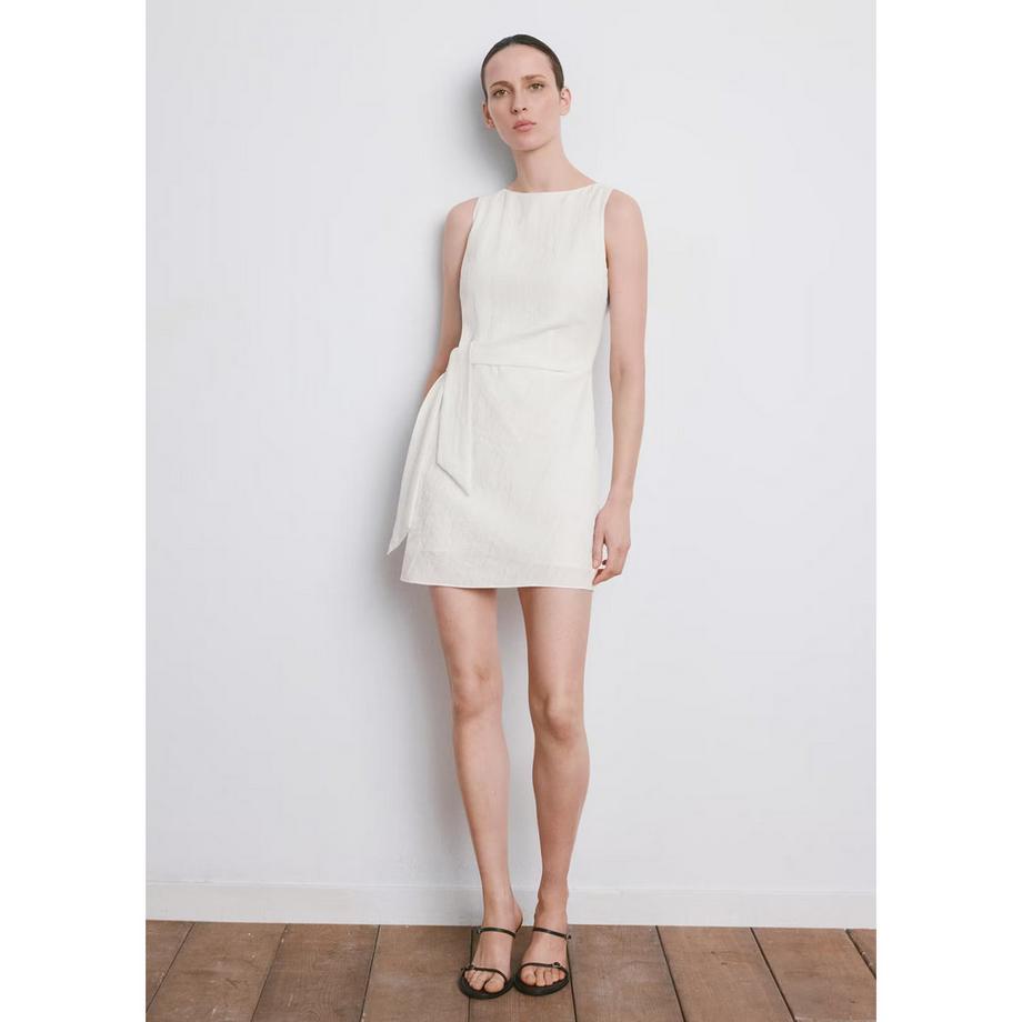 MANGO LIZ Robe Courte Sans Manches avec Ceinture à Nouer  