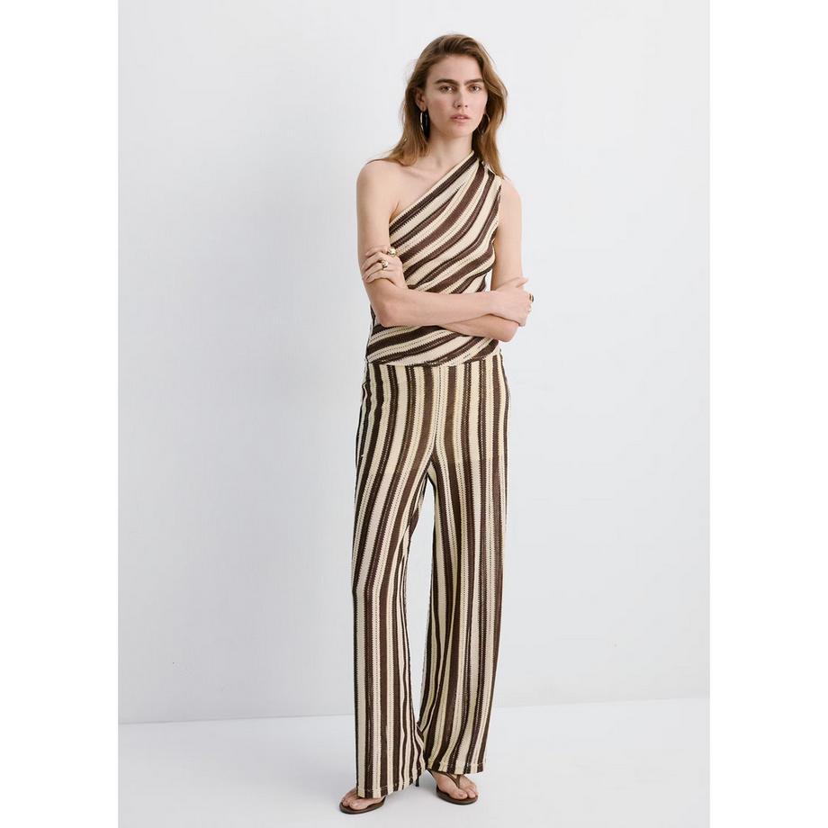 MANGO FALKI Gestreiftes One Shoulder Top  