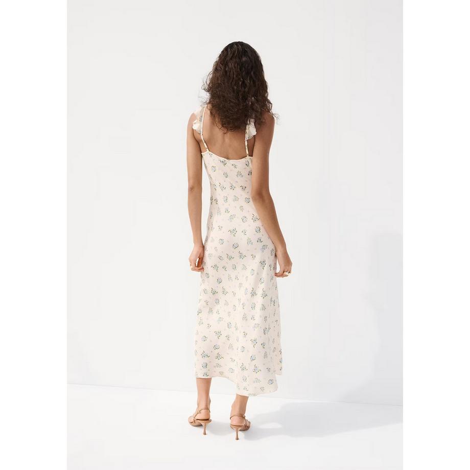 MANGO KIM Geblümtes Rüschen Midikleid  