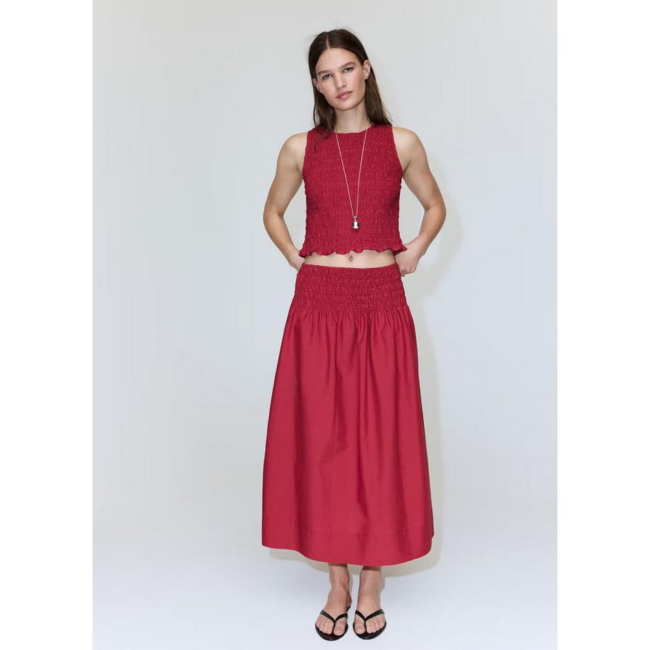 MANGO SIROS Gesmoktes Cropped Top  