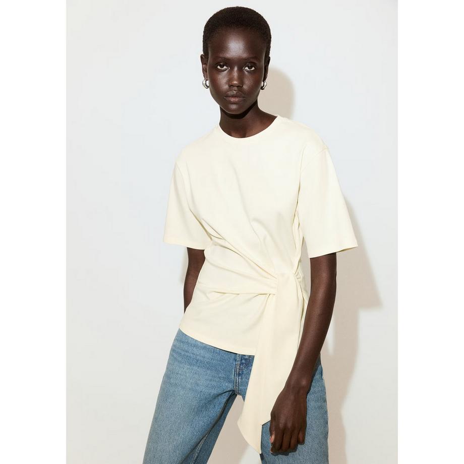 MANGO LAZO T-Shirt Manches Courtes à Nouer Devant  