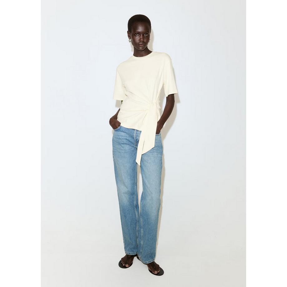 MANGO LAZO T-Shirt Manches Courtes à Nouer Devant  