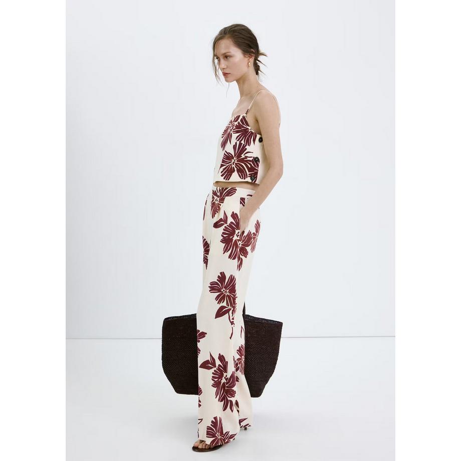 MANGO LOLA Pantaloni a gamba larga con stampa floreale  