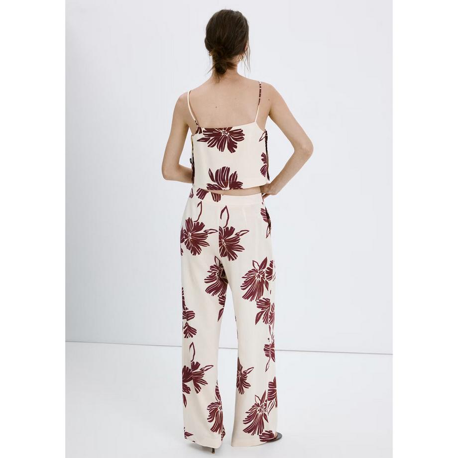 MANGO LOLA Pantaloni a gamba larga con stampa floreale  