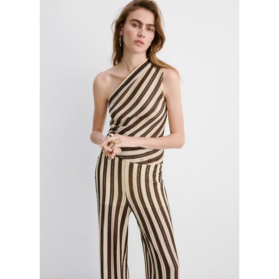 MANGO FALKI Pantaloni a gamba larga a righe  