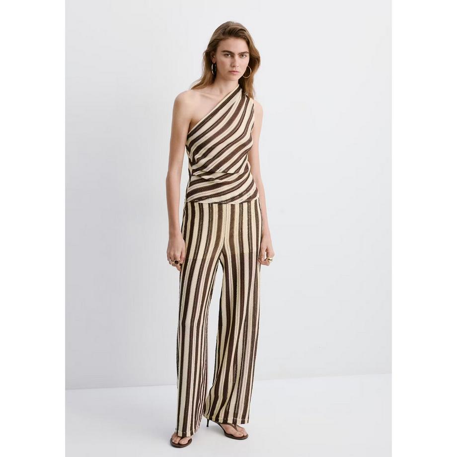 MANGO FALKI Pantaloni a gamba larga a righe  