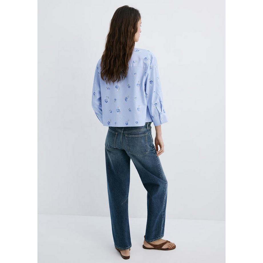 MANGO FLORIX Camicetta a righe floreali  