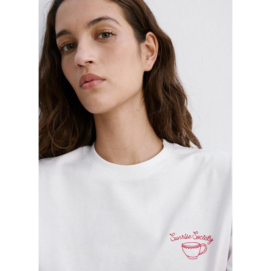MANGO COFFEE Besticktes T-Shirt  
