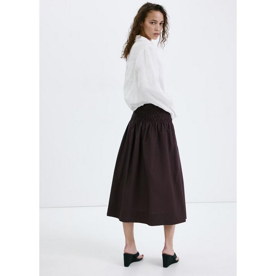 MANGO SIROS Midirock mit gesmoktem Bund  