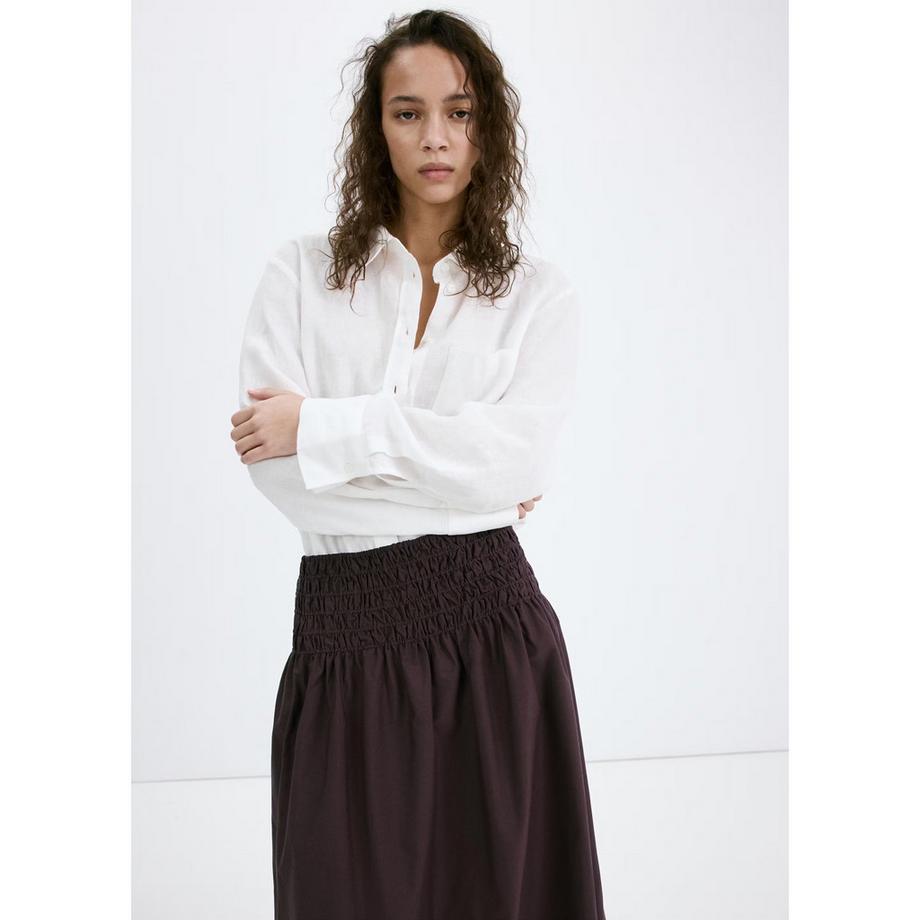 MANGO SIROS Midirock mit gesmoktem Bund  
