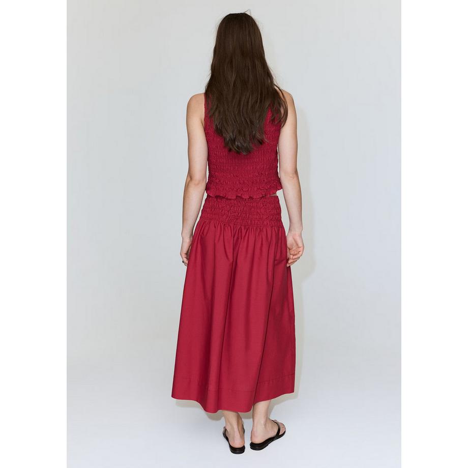 MANGO SIROS Midirock mit gesmoktem Bund  