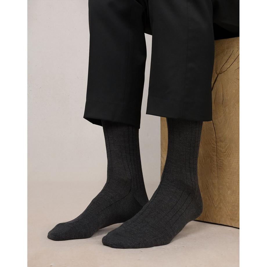 BLEU FORET Chaussettes hauteur mollet en laine mérinos  