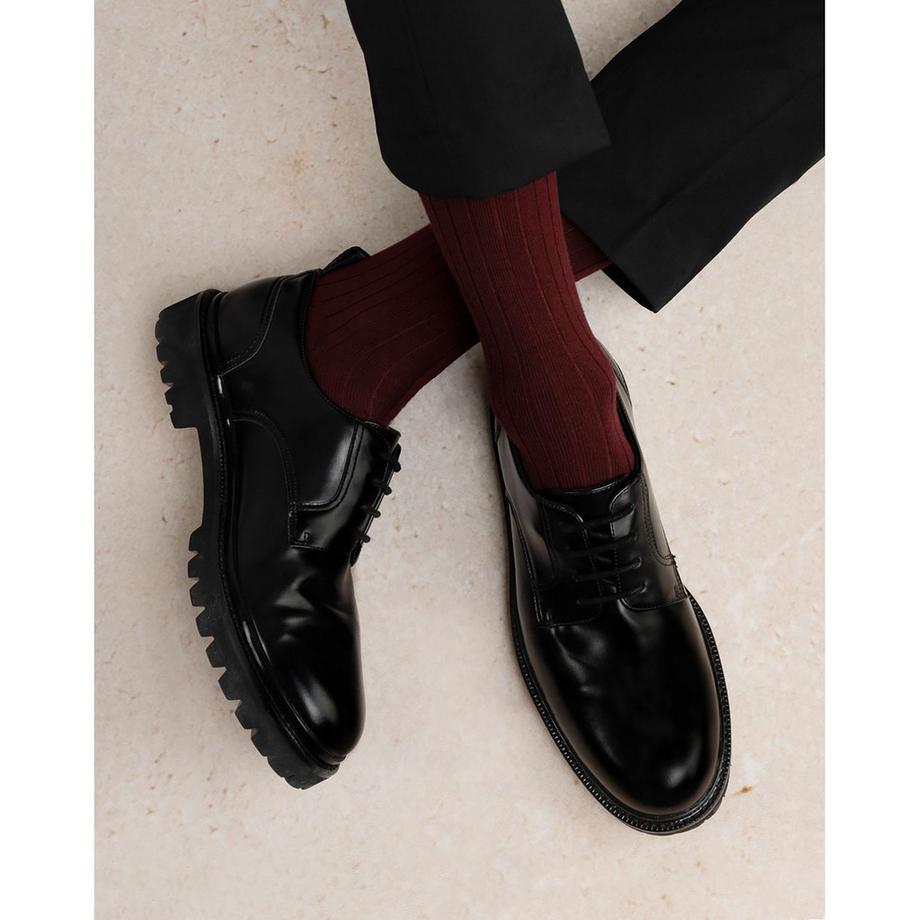 BLEU FORET Chaussettes hauteur mollet en laine mérinos  