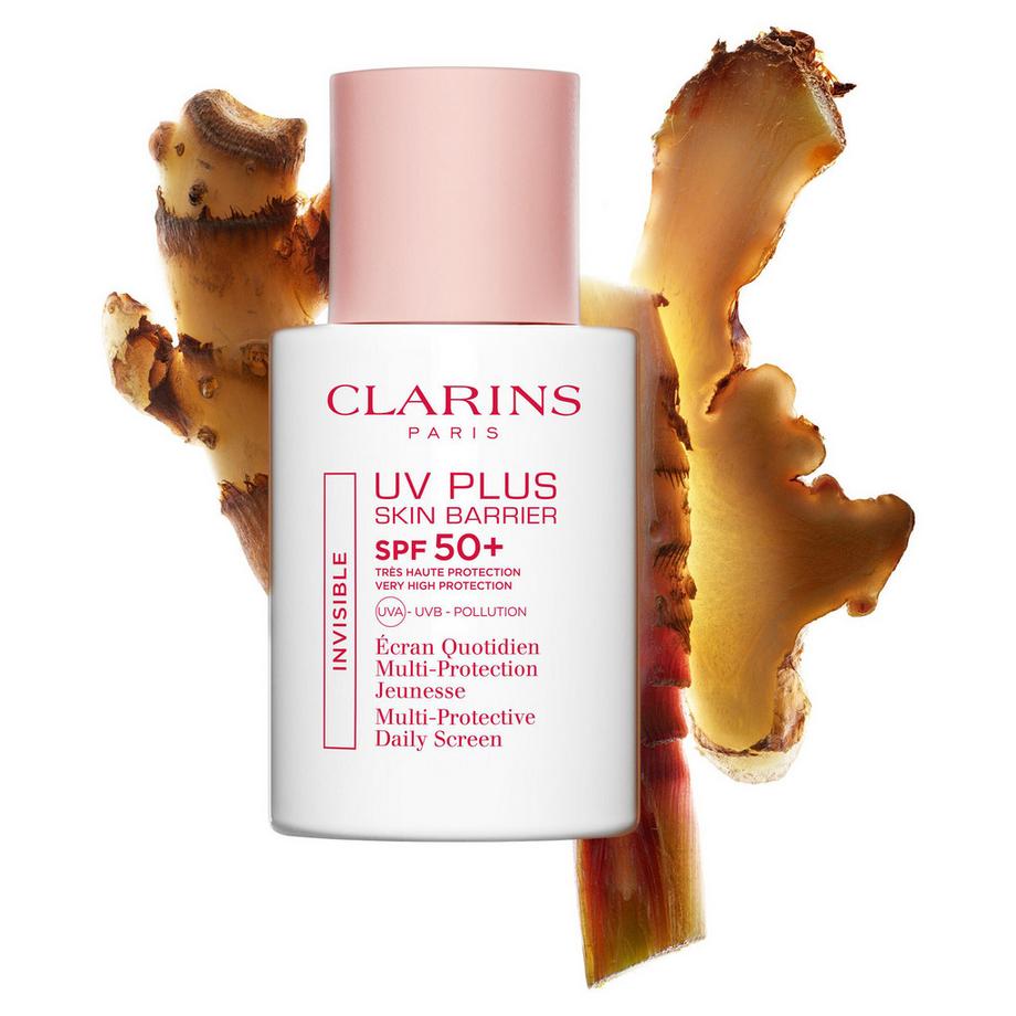CLARINS  UV Plus Skin Barrier SPF 50+ (Invisible) - Täglicher Mehrfachschutz für das Gesicht SPF 50+ 