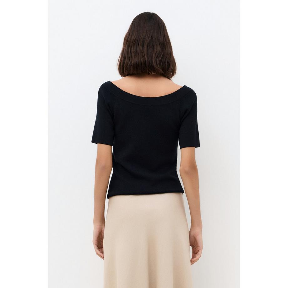 Caroll Maglione con scollo a barca  